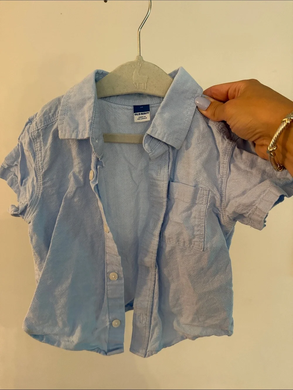 Toddler Boys Old Navy Blue Short-Sleeve Button-Down Shirt • 2T